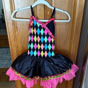 Cicci Colorful Harlequin Kids dance Costume